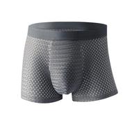 Foweknow Boxer da uomo in cotone elasticizzato, con tasca, comodi, retrò, traspiranti, morbidi, sexy, tanga, comodi boxer