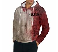 Foweknow Felpa con cappuccio da uomo per Halloween Bloody con cappuccio stampato Stained Halloween Costume da uomo spaventoso ferita sanguinosa ferita sanguinosa horror felpa con cappuccio, Colore