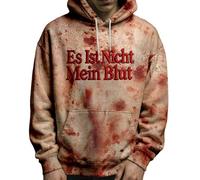Foweknow Felpa con cappuccio per Halloween, costume da uomo, motivo schizzi di sangue, felpa con cappuccio per uomo, con motivo orridito, per il tempo libero, felpa con cappuccio Horror Blood Stain