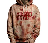 Foweknow Felpa con cappuccio per Halloween, costume da uomo, motivo schizzi di sangue, felpa con cappuccio per uomo, con motivo orridito, per il tempo libero, felpa con cappuccio Horror Blood Stain