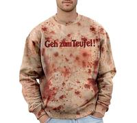 Foweknow Felpa da uomo con problemi risolti, con motivo a schizzi di sangue, orrore, con stampa sanguinosa, a maniche lunghe, casual, con scollo rotondo, maglione, Brick Rot1, L