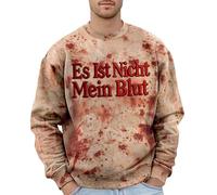 Foweknow Felpa da uomo con problemi risolti, con motivo a schizzi di sangue, orrore, con stampa sanguinosa, a maniche lunghe, casual, con scollo rotondo, maglione, Rosso2., XXL
