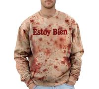 Foweknow Felpa da uomo con problemi risolti, con motivo a schizzi di sangue, orrore, con stampa sanguinosa, a maniche lunghe, casual, con scollo rotondo, maglione, Watermelon Rot4, L