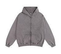 Foweknow Felpa da uomo senza cappuccio, giacca estiva per attività all'aria aperta, per il tempo libero, leggera, casual, vintage, da pilota, per le mezze stagioni, per l'autunno, grigio., XXL