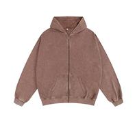 Foweknow Felpa da uomo senza cappuccio, giacca estiva per attività all'aria aperta, per il tempo libero, leggera, casual, vintage, da pilota, per le mezze stagioni, per l'autunno, caffè, XXL