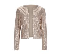 Foweknow Giacca da baseball da donna con paillette, a maniche lunghe, anni '70, per feste, discoteca, da donna, con brillantini, per feste, Xmas, oro rosa., S