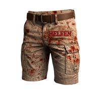 Foweknow Pantaloncini cargo da uomo con problemi risolti per Halloween, pantaloni corti da lavoro, pantaloni da lavoro, con stampa sanguinosa, motivo schizzi di sangue, pantaloncini da lavoro con