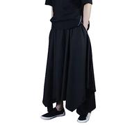 Foweknow Pantaloni da uomo Gonna irregolare Tradizionale Kilt Stile Giapponese Samurai Hakama Harem Pantaloni Uomo Baggy Traspirante Streetwear Morbido Confortevole Grandi Dimensioni Pantaloni Casual