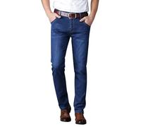 Foweknow Pantaloni invernali da uomo imbottiti, pantaloni termici da uomo, jeans invernali con imbottitura in pile, pantaloni da uomo, in pile di agnello ispessito, fodera interna termica