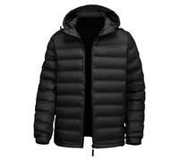 Foweknow Piumino da uomo, giacca trapuntata, leggera, invernale, per autunno e inverno, tinta unita, per le mezze stagioni, casual, versatile, giacca softshell, Nero , L