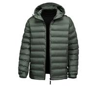 Foweknow Piumino da uomo, giacca trapuntata, leggera, invernale, per autunno e inverno, tinta unita, per le mezze stagioni, casual, versatile, giacca softshell, Verde militare., 3XL