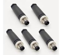 FOWIUNYE 5 connettori maschio M8 a 3 pin, 8 mm a codice, connettore circolare industriale per assemblaggio sul campo, sensore cablabile IP67, adattatore di tipo dritto non shiled 60 V 4 A AC/DC