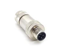 FOWIUNYE Connettore maschio M12 a 4 pin, schermatura codice D, sensore in metallo, montaggio sul campo, connettore circolare IP67, adattatore di tipo dritto 250 V 4 A, connettore AC/DC per PG7/PG9