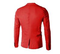 Fowjknww Blazer, giacca da uomo a maniche lunghe, tinta unita, moderna, slim fit, un bottone, per il tempo libero, sportiva, elegante, stile retrò, smoking business, matrimonio, Colore: rosso, M
