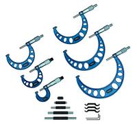 Fowler 52 - 215 - 006 - 2,5 cm micrometro con finitura cromata satinata, 0 - 15,2 cm Range, 0 cm Graduation intervallo di misurazione, set di 6, con piena Garanzia di un anno