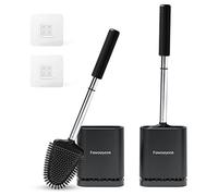 Fowooyeen Scopino WC Silicone, Spazzolone Bagno Montaggio a Parete, Nero