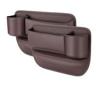 FOWURB Organizzatore Spazi Sedile Auto per Citroen C1 C2 C3 C4 C5 C5X C6 C8 DS3 DS4 DS5, PU Pelle Portabicchieri Scatola Portaoggetti Seggiolino Riempitivo Tasca Laterale,D/Brown