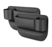 FOWURB Organizzatore Spazi Sedile Auto per Citroen C1 C2 C3 C4 C5 C5X C6 C8 DS3 DS4 DS5, PU Pelle Portabicchieri Scatola Portaoggetti Seggiolino Riempitivo Tasca Laterale,A/Black