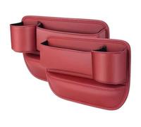 FOWURB Organizzatore Spazi Sedile Auto per Citroen C1 C2 C3 C4 C5 C5X C6 C8 DS3 DS4 DS5, PU Pelle Portabicchieri Scatola Portaoggetti Seggiolino Riempitivo Tasca Laterale,C/Red