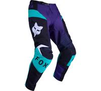 FOX 180 Collect Pantaloni da motocross, nero-bianco-turchese, taglia 36 per maschi