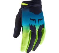 FOX 180 Flora Ladies Guanti da motocross, nero/blu/giallo, Taglia L