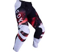 FOX 180 Kairos Pantaloni da motocross, nero-bianco-rosso, taglia 30 per maschi