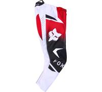 FOX 180 Shield Pantaloni da motocross per ragazzi, nero-bianco-rosso, taglia 24