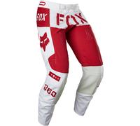 FOX 360 Nobyl Pantaloni motocross, bianco-rosso, taglia 28 per maschi