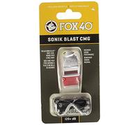 Fox 40 Sonik Blast CMG Fischietto, Bianco/Rosso