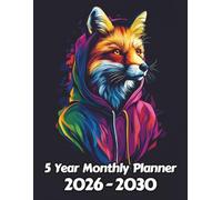 Fox 5 Year Monthly Planner: Large 60 Month Sunday to Saturday Calendar | Gift For People Who Love Forest Animals, Wildlife Lovers | Ideal for ... and Busy Individuals | 8.5 x 11 Inches | v1