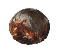 Fox and Flowers Cuffia da doccia da donna a doppio strato, riutilizzabile, design di grandi dimensioni adatto a tutte le lunghezze dei capelli, adatto per ragazze, spa e uso domestico.