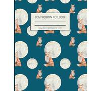 Fox and Moon Composition Notebook: Pattern Featuring a Hand-Painted Watercolor and Ink Fox and Moon (Printed Reproduction)