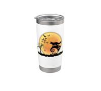 Fox And Moon Scary Animals Funny Halloween Costume Bicchiere termico in acciaio inox doppia parete