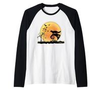 Fox And Moon Scary Animals Funny Halloween Costume Maglia con Maniche Raglan