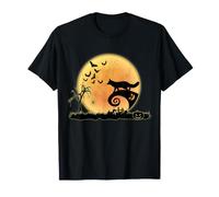Fox And Moon Scary Animals Funny Halloween Costume Maglietta