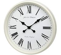 Fox and Simpson Grand Central Station - Orologio da parete extra large, 50 cm, colore: Bianco crema