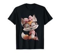 Fox Baby Pink Leopard Occhiali Girly Glam Fashion Graphic Maglietta