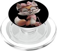 Fox Baby Pink Leopard Occhiali Girly Glam Fashion Graphic PopSockets PopGrip per MagSafe