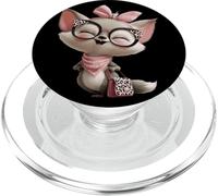 Fox Baby Pink Leopard Occhiali Girly Glam Fashion Graphic PopSockets PopGrip per MagSafe