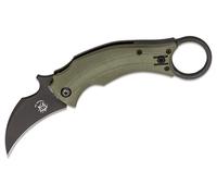 FOX/Bastinelli Black Bird Folding Karambit, Lama N690Co Nera, Manici G10 Verde OD FX-591 OD