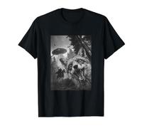 Fox Cavaliere Senza Testa e UFO Halloween Maglietta con Stampa Grafica Economica, Uomo, Nero, M