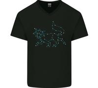 Fox Celtic Segno Zodiacale Uomo Scollo A V Cotone T-Shirt