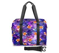 Fox Color Galaxy Borsone da viaggio per donne e uomini Galaxy Stars Weekend Pernottamento Borse 32 L Large Holdall Tote Cabin Bag per Sport Palestra Yoga, Colore, 32 L, Organizer per borse