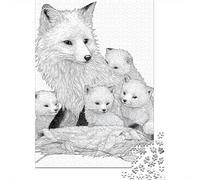 Fox Coloring Book Page Puzzle Impossible 1000 Pezzi Decorazione Per La Casa. Rilassamento E Intelligence Per Adulti E Ragazzi Da 14 Anni 70x50cm/1000pcs