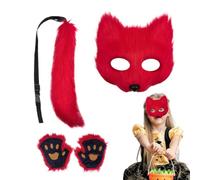 Fox copertura per il viso e costume volpe per bambini realistico | Costume di Halloween Animal Face Cover Kit per la vita di Halloween Celebrazione in maschera Convenzione Carnava