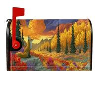 Fox Coperture magnetiche per cassetta delle lettere, autunnale, natura, montagne, alberi, autunno, arancione, decorazione per cortile, 45,7 x 53,3 cm