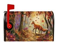 Fox Coperture magnetiche per cassette postali, autunnali, natura, foglie, alberi, autunno, arancione, copertura per cassetta della posta, decorazione per prato, 45,7 x 53,3 cm