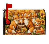 Fox Coperture magnetiche per cassette postali, autunnali, rustiche, girasole, zucca, arancione, decorazione per casa e giardino, 45,7 x 53,3 cm