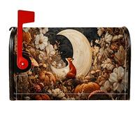 Fox Coperture magnetiche per cassette postali, decorazioni autunnali per cassette postali autunnali fantasiose con luna e zucca, decorazione per esterni, giardino, cortile, 45,7 x 53,3 cm