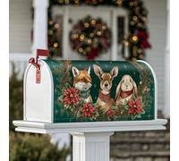 Fox Coperture magnetiche per cassette postali, decorazioni natalizie rustiche con cervo, coniglio, per la casa e il giardino, 45,7 x 53,7 cm